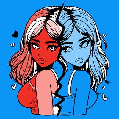 realistic girl split