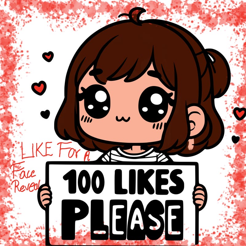 cute girl holding a sign saying 100 likes please