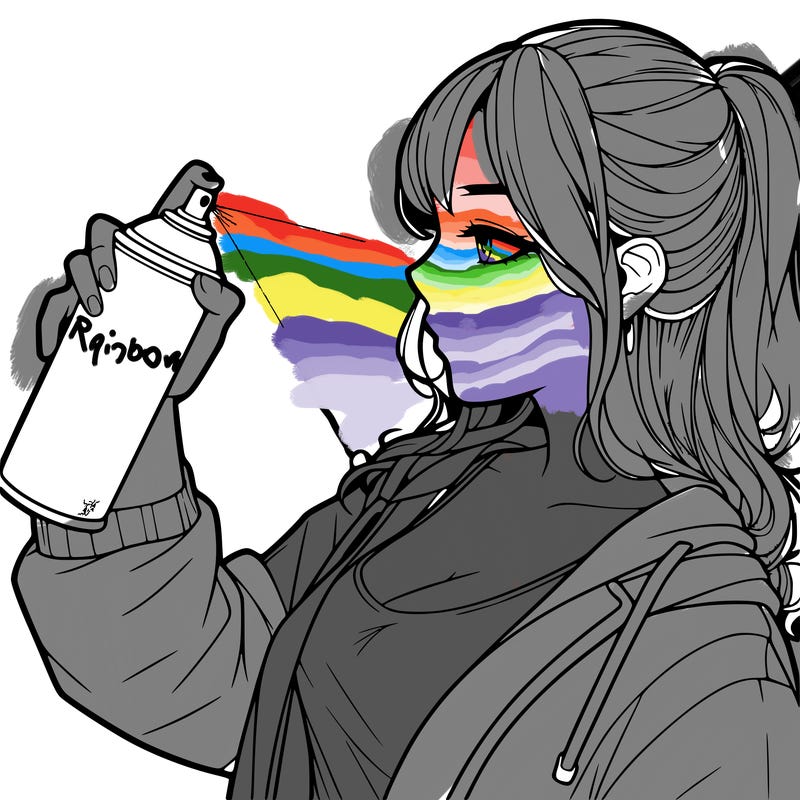 a realistic girl spray, painting