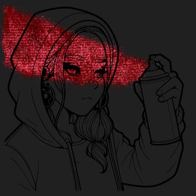 a realistic girl, spray painting