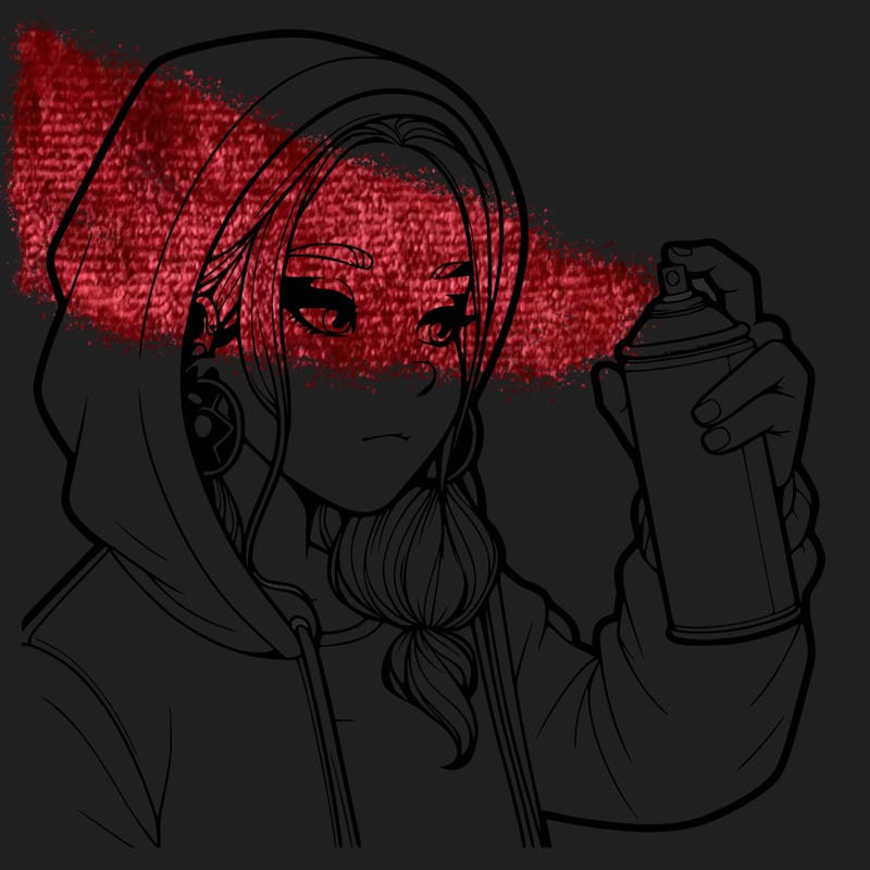 a realistic girl, spray painting