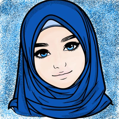 realistic girl with hijap