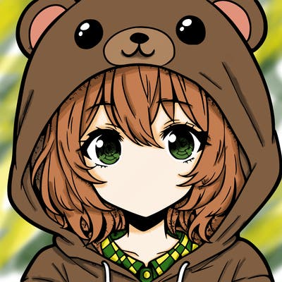 anime with teddy bear hood