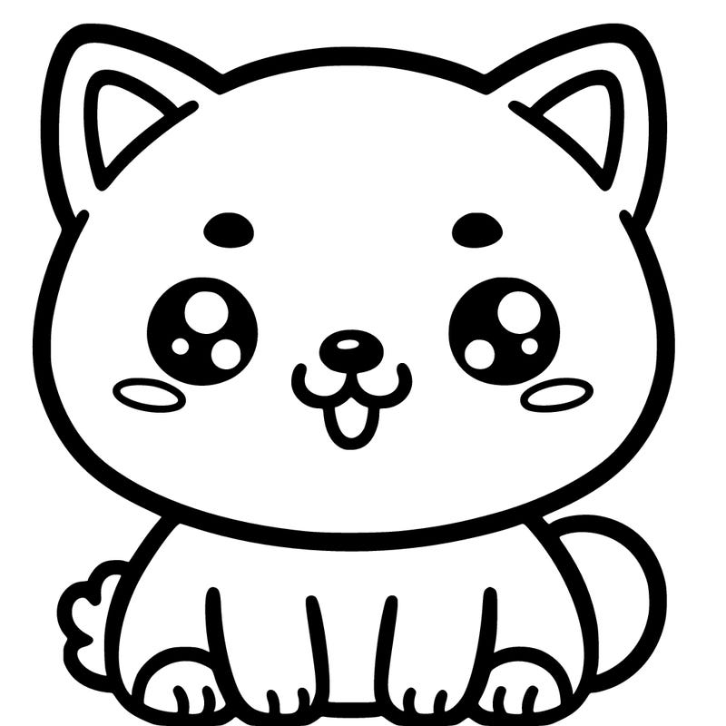 cute cartoon shiba inu dog