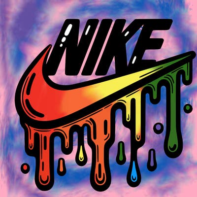dripping nike logo