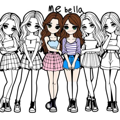 a group of girls realistic