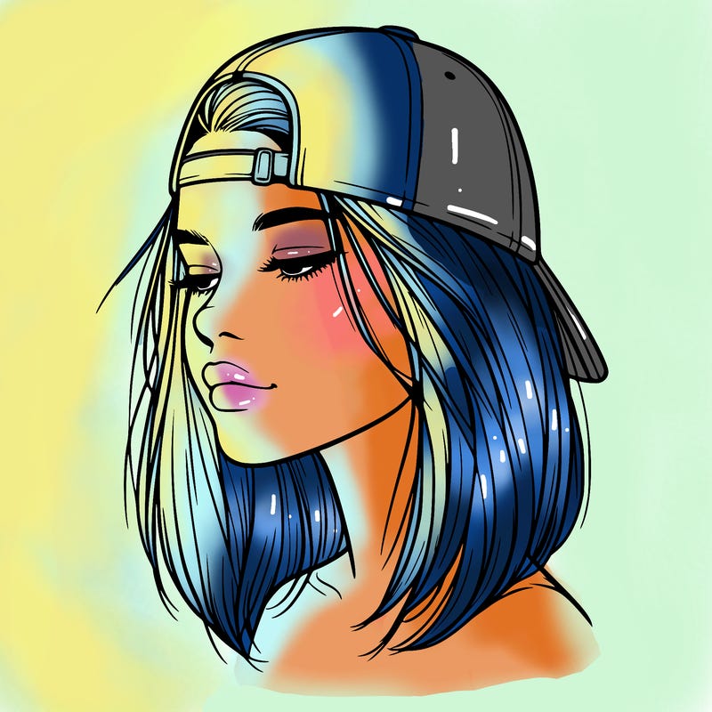realistic  girl with a backwards hat