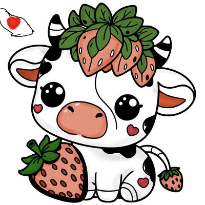 cute strawberry cow