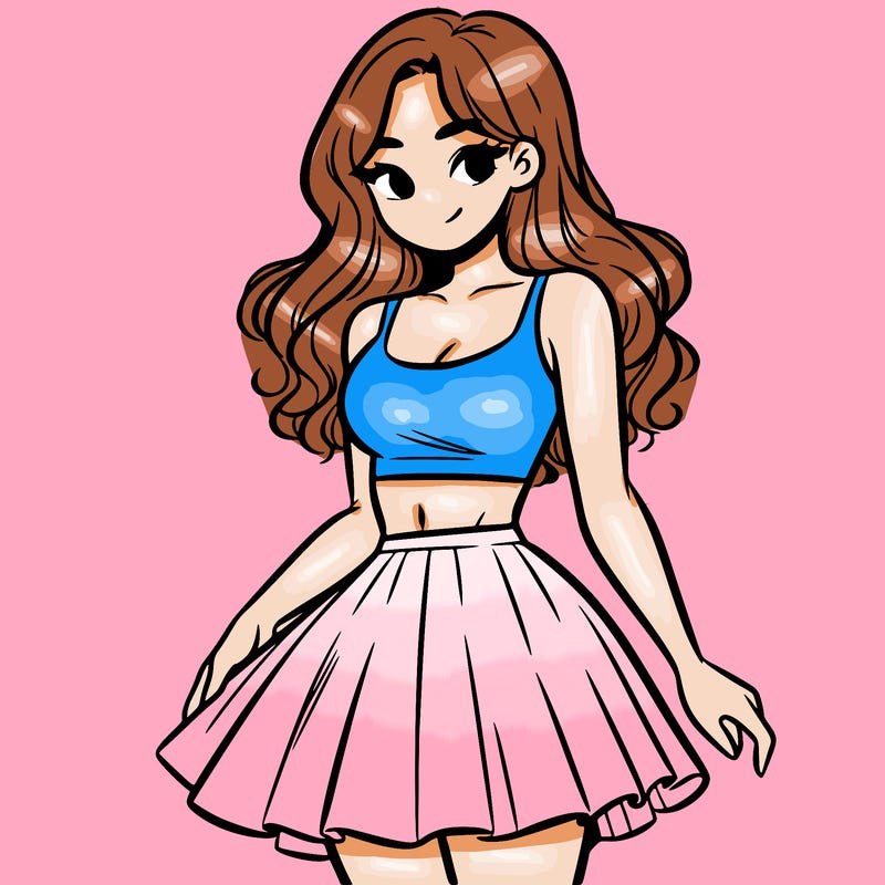 woman in a skirt and crop top