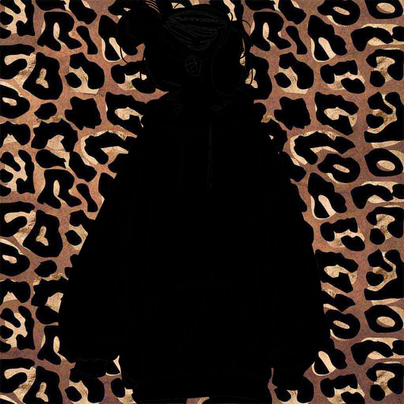 realistic girl with a oversized sweatshirt on and a bun