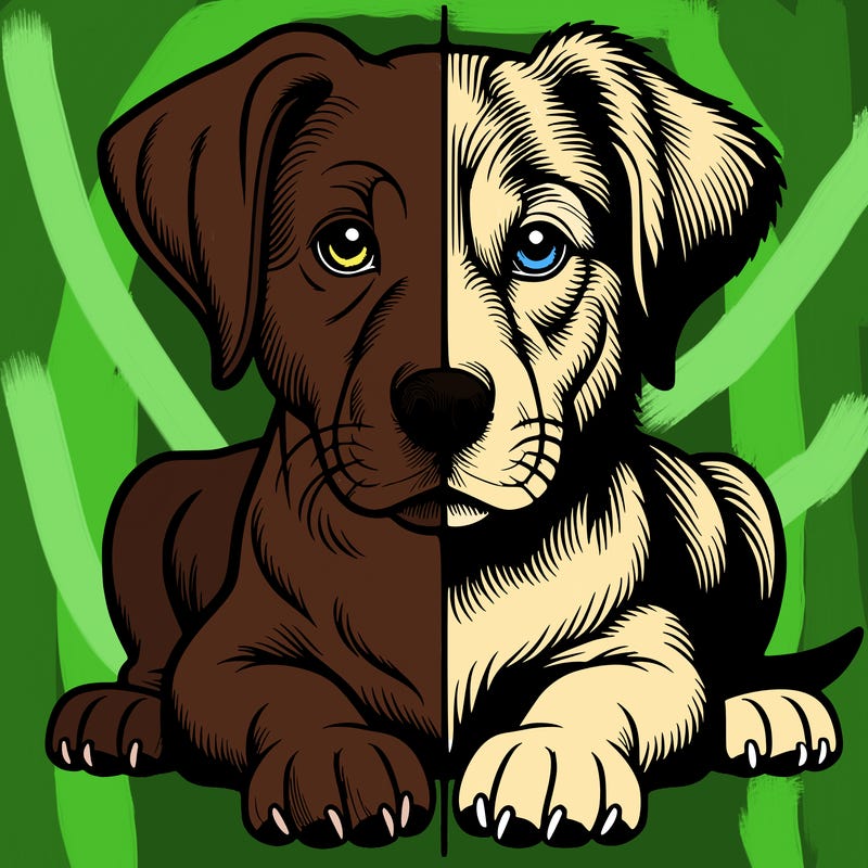 realistic dog split picture