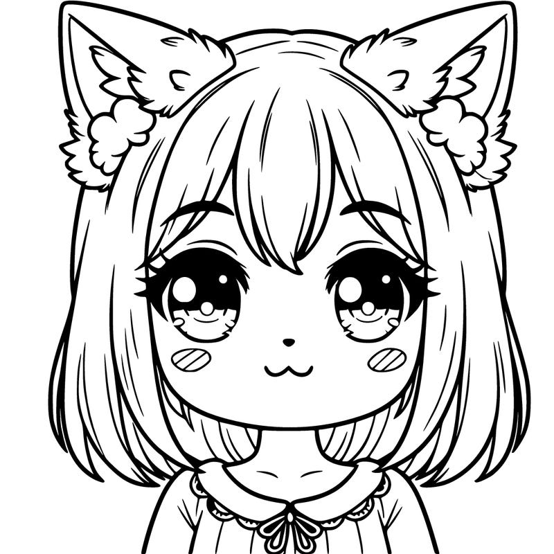 cute girl with wolf ears