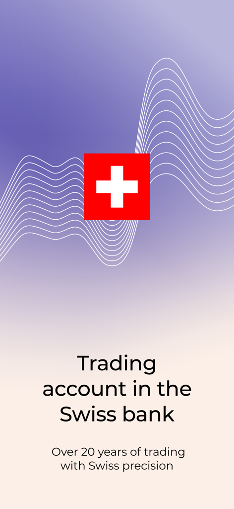 Dukascopy Trading Platform - Pantalla de la aplicación Dukascopy destacando una cuenta de trading en un banco suizo con el icono de la bandera suiza.