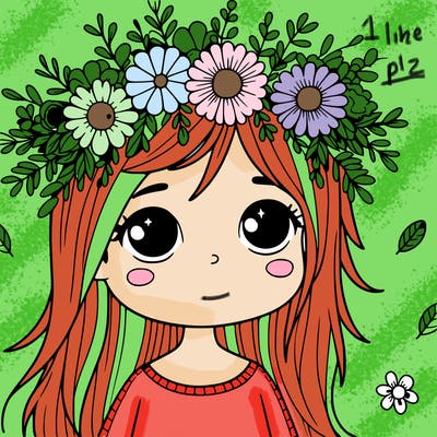 girl with flowers crown