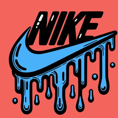 dripping nike logo