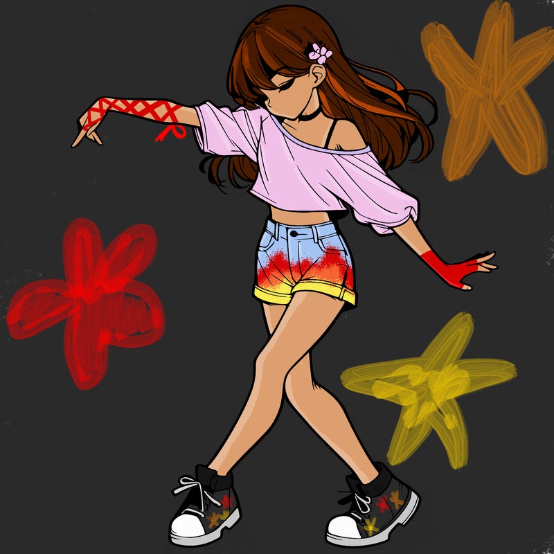 realistic girl danceing