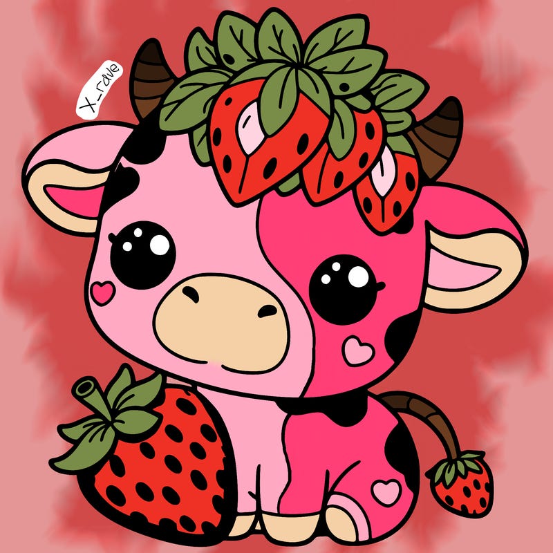 cute strawberry cow