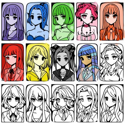 girls that look diffrent anime