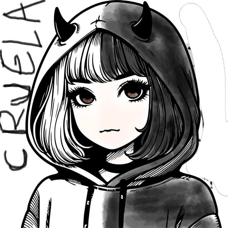 realistic girl with devil hoodie