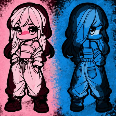 girl in crop top and baggy pants