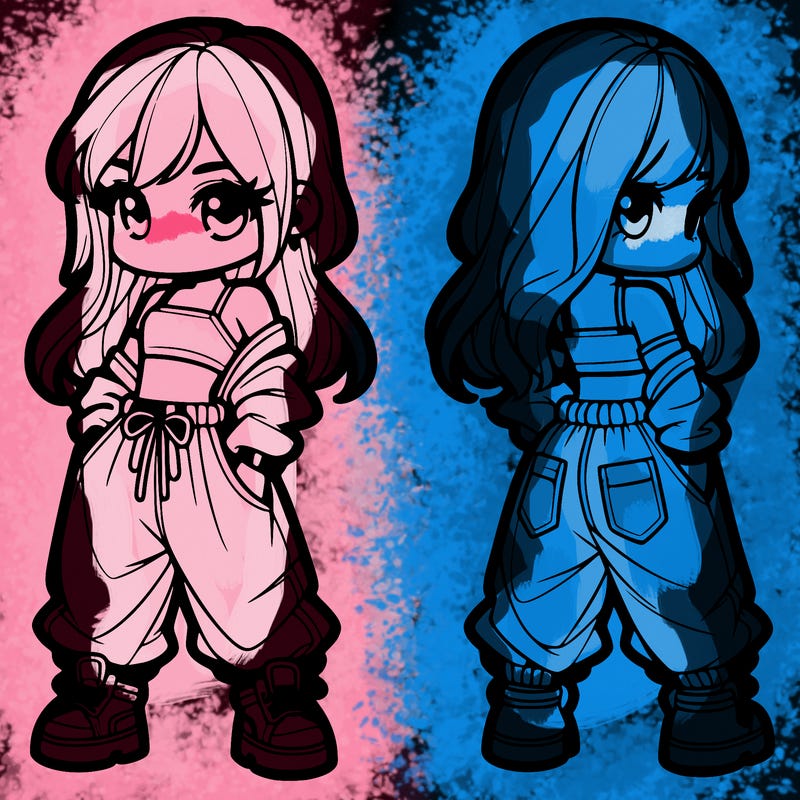 girl in crop top and baggy pants