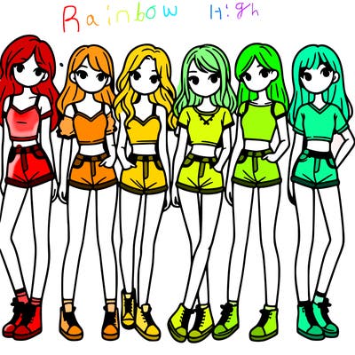 a group of girls wearing crop tops and shorts