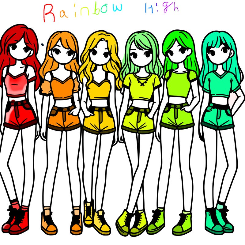 a group of girls wearing crop tops and shorts