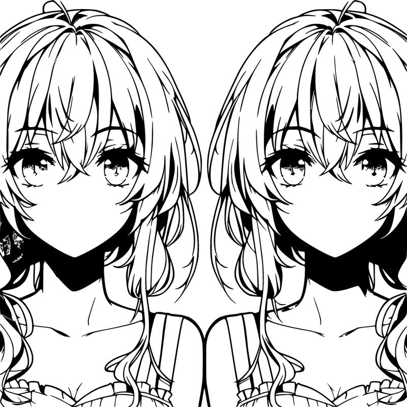 anime realistic twins that are the opposite