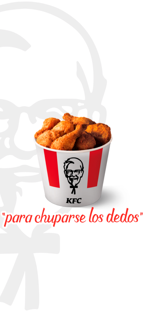 KFC El Salvador - A bucket of KFC fried chicken with the slogan para chuparse los dedos.