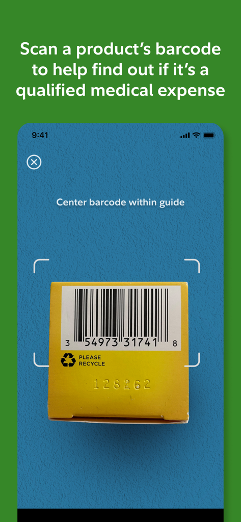 Fidelity Health app barcode scanner feature to check if a product is a qualified medical expense