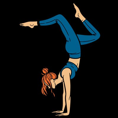 a woman doing a handstand