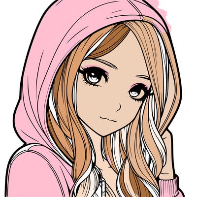 realistic adult girl with hoodie on