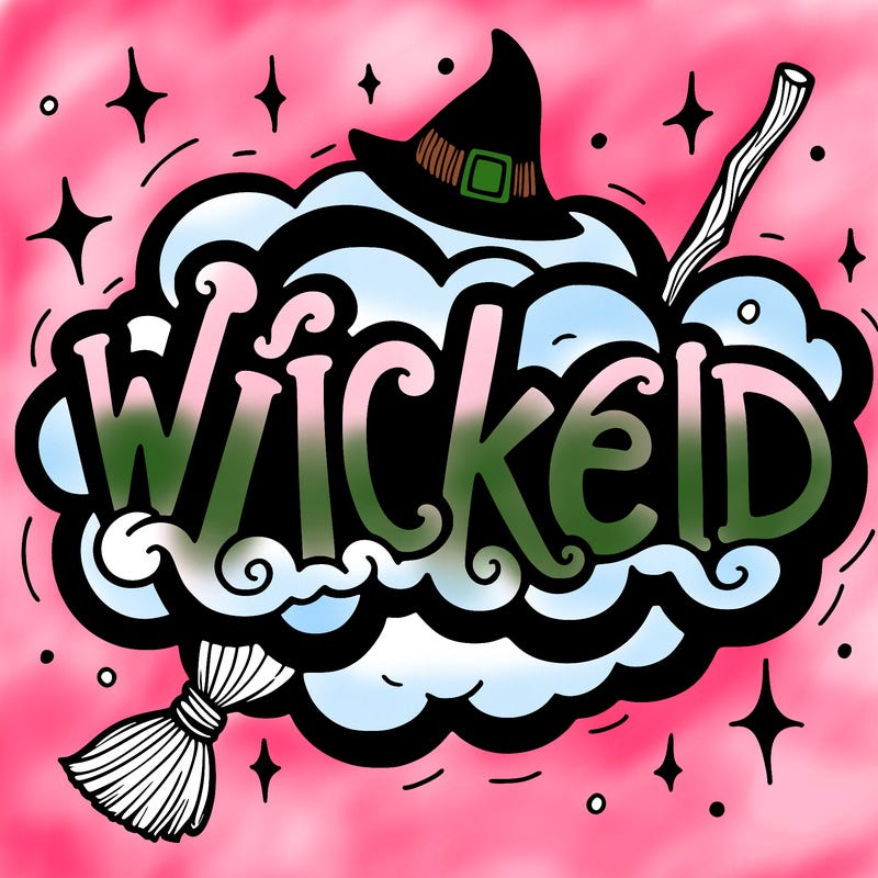 wicked in bubble letters