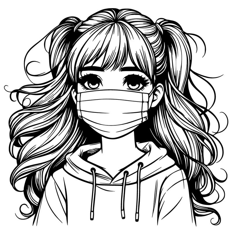 realistic girl with mask