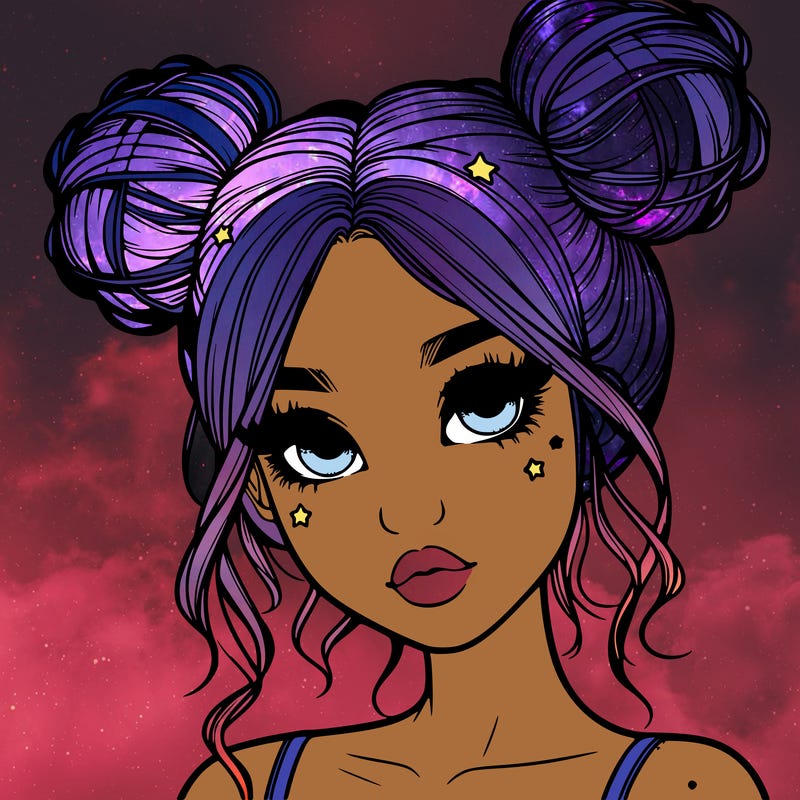 realistic girl with space buns