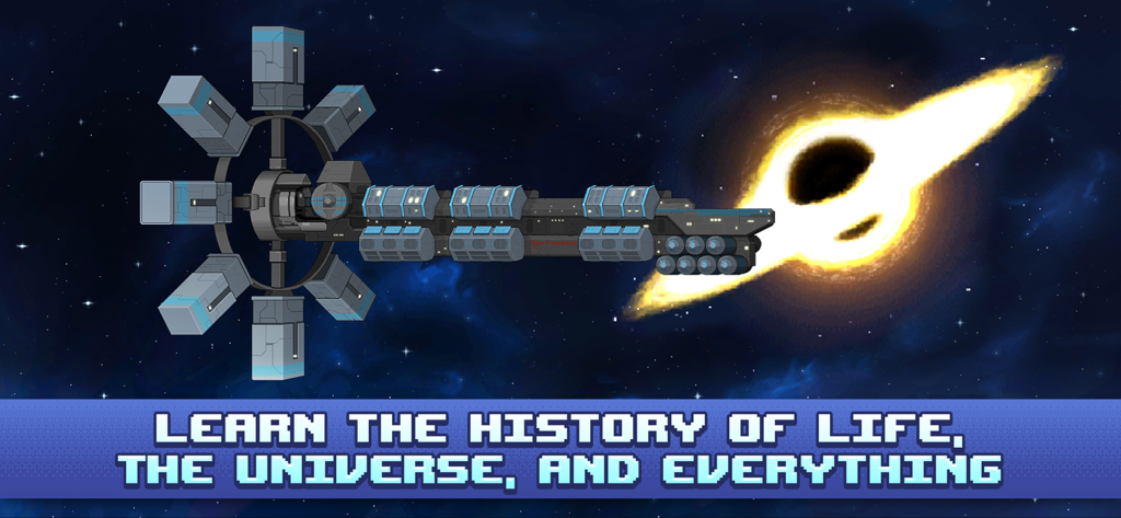 Odysseus Kosmos - Episode 1 - A retro pixel art spaceship floating in deep space next to a glowing black hole accretion disk.