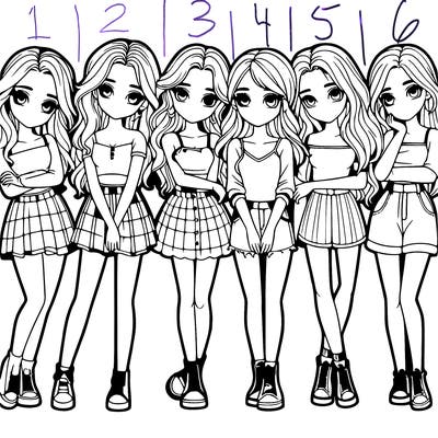 a group of girls realistic