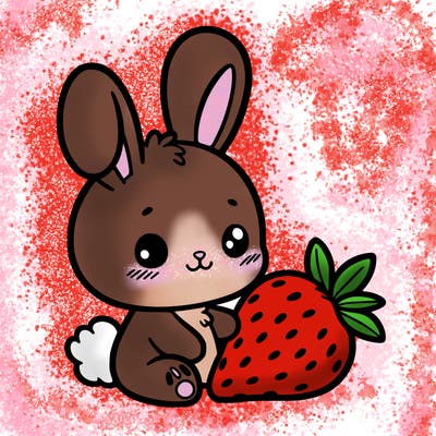 bunny with strawberry