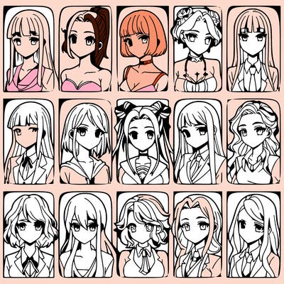 girls that look diffrent anime