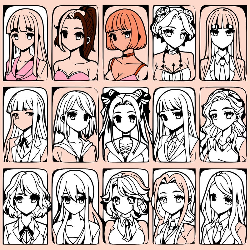 girls that look diffrent anime