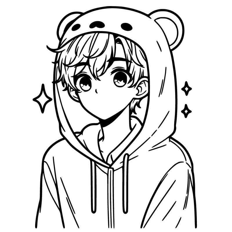 a 17 year old boy in a cute animal hoodie