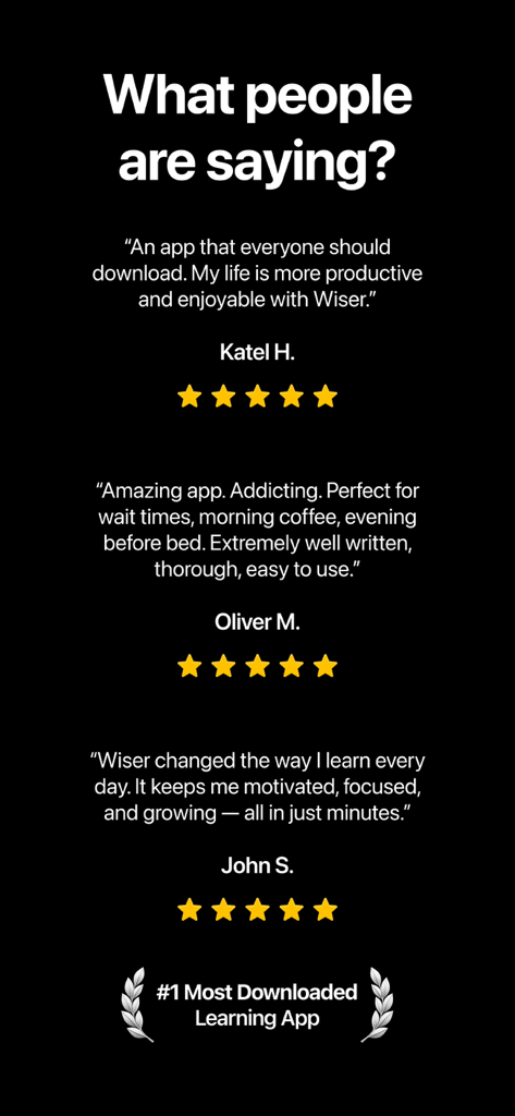 Wiser app user reviews and 5-star ratings display.
