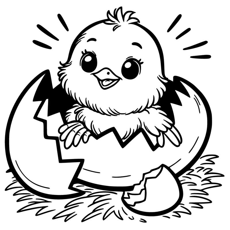 a chick hatching out of a egg