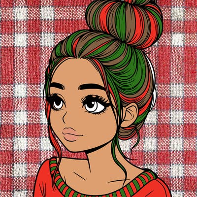 realistic girl with bun