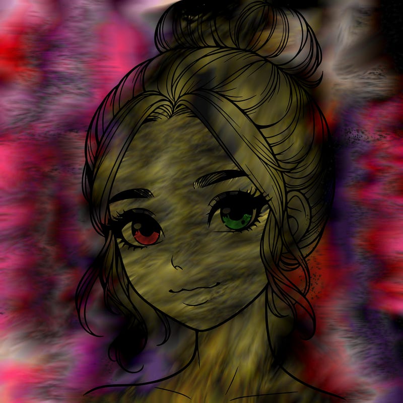 realistic pretty girl with hair in bun