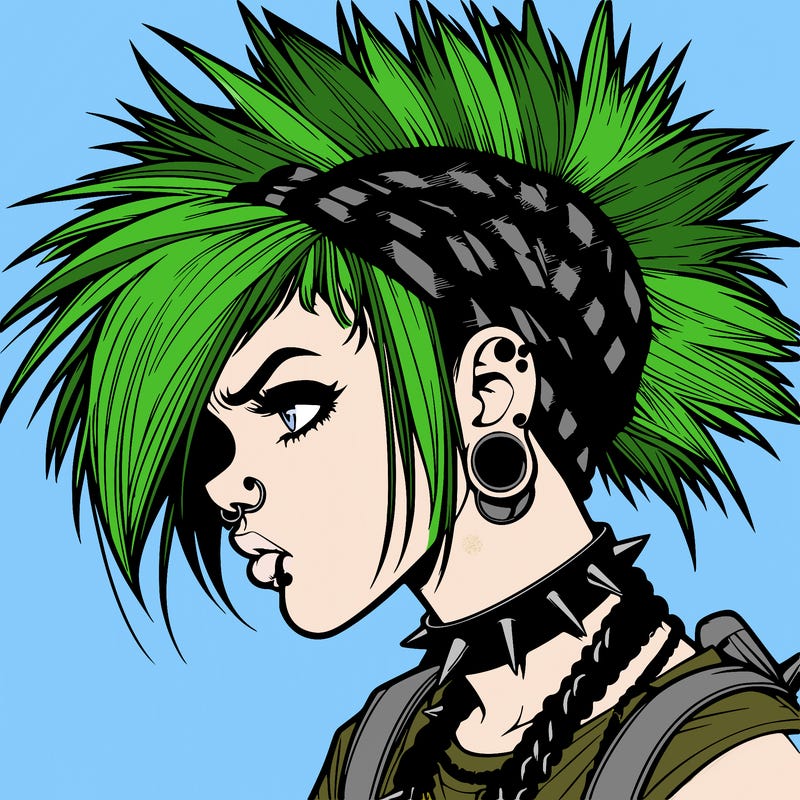 punk girl realistic style