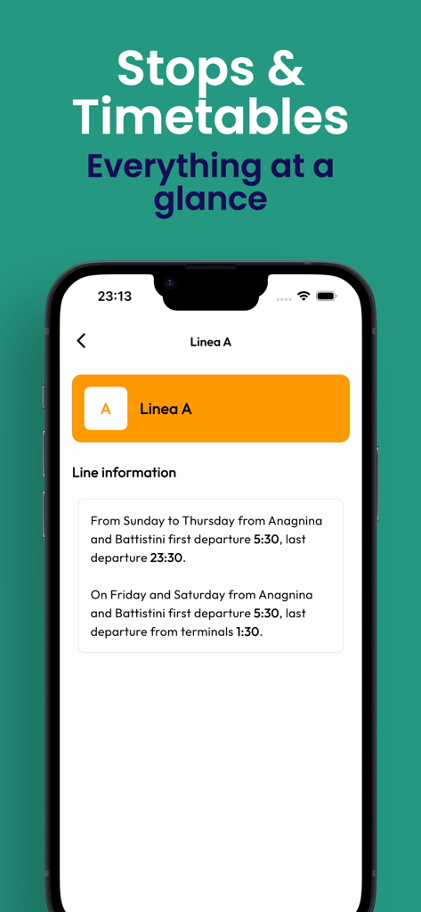 Metro Rom App zeigt Abfahrtszeiten und Fahrplaninformationen für Linie A