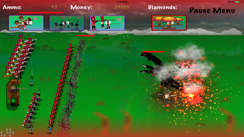 Final Stand: Waterloo - Soldados napoleónicos y un francotirador defendiendo un campo contra un monstruo gigante en Final Stand Waterloo