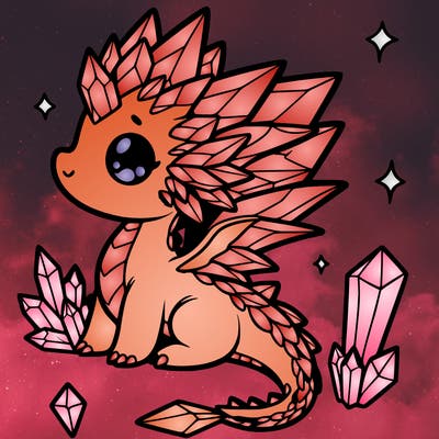 little cute crystal dragon