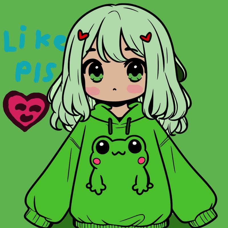 girl wearing frogging sweatshirt